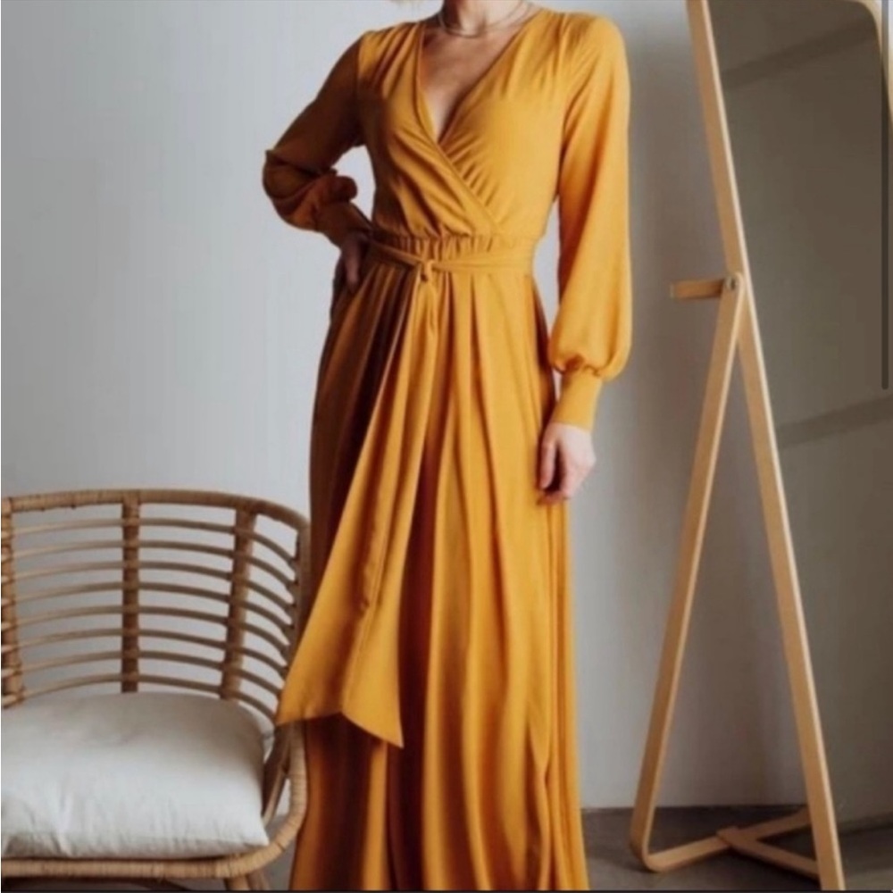 Baltic Born Lydia Maxi Dress- Mustard Yellow, Size M